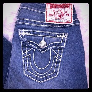 TRUE RELIGION LILY SUPER T CROPPED JEANS